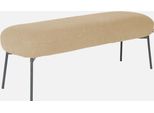 Panca Tessuto Bouclé E Gambe In Metallo, Beige