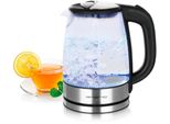 EMERIO Wasserkocher WK-119988, schwarz (silber, schwarz), B:22,3cm H:24,5cm T:16,1cm, Wasserkocher