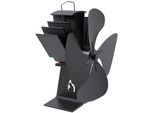 Kaminventilator ADURO wärmebetrieben, schwarz, B:13,4cm H:21,2cm T:10cm, Ventilatoren, für Kaminöfen