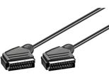Goobay 50177 Cavo Di Collegamento Scart, Nichelato, ø 7 Mm, 10 M, Nero - Spina Scart (21 Poli) > Spina Scart (21 Poli)