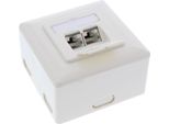 Inline® Scatola Prese Cat.6A, 2X RJ45 F, Esterno O Ad Incasso, Verticale, Bianca