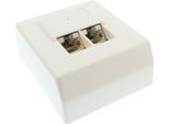 Inline® Scatola Prese Cat.5E, 2X RJ45 F, Lsa, Esterna, Bianco