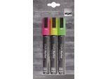 Sigel® GL182 Pennarello A Gesso 50 - Punta A Cuneo, 1-5 Mm, Rosa / Verde / Giallo