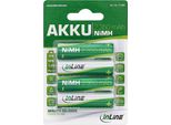 Batteria Ricaricabile Inline® 1288 Nimh, Mignon (Aa), 2350Mah, Precaricata, In Blister Da 4 Pezzi