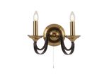 Applique A 2 Luci Belfry - Bronzo Scuro E Marrone