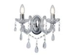 Marie Therese - Applique A 2 Luci, Cromo, Vetro Trasparente