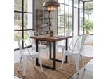 Set Di 4 Sedie HWC-A73, Sedia Bistrot Impilabile, Design Industriale In Metallo Impilabile ~ Bianco