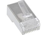 Inline® 73098T Confezione Da 100 Pezzi, Spina Modulare 8P8C RJ45 Per Crimpaggio Su Cavo Rotondo, Schermato