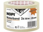 Tesa Nopi® 04790-00000-01 Nastro Adesivo Per Pittori Beige (L X P) 50 M X 25 Mm 3 Rotoli (04790-00000-01)