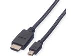 Value Cavo Mini Displayport, Mini DP-HDTV, St/St, Nero, 1 M