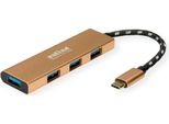 Hub Usb 3.2 Gen 1 Roline Gold, 4 Vie, Cavo Di Connessione Di Tipo C