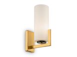 Applique, Metallo Ottone, Diffusore In Vetro Bianco, Attacco E27
