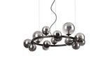 Ideal Lux Perlage SP14 Lampada A Sospensione Con Prese G9 Struttura Nera Con Distributori Di Luce Tondi