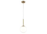 Lampada A Sospensione, Metallo E Vetro, Oro, D 18 Cm