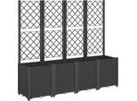 Vidaxl Fioriera Con Traliccio Nero 160X40X140 Cm Pp