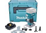 Makita Drt 52 Y1J Fresa Per Bordi A Batteria 18 V 6 Mm Senza Spazzole + 1X Batteria 1,5 Ah + Makpac - Senza Caricabatterie