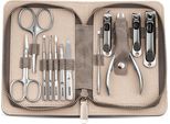 Inf Set Tagliaunghie 12 Pezzi Acciaio Inox E Plastica Per Manicure E Pedicure Grigio