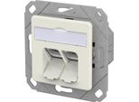 Metz Connect E-DAT C6A Presa Idc, 2 Porte, Montaggio A Incasso, Bianco Puro