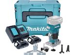 Fresatrice Per Bordi A Batteria Makita Drt 52 Syj 18 V 6 Mm Senza Spazzole + 2X Batteria 1,5 Ah + Caricabatterie + Makpac