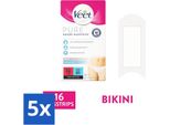 Veet Strisce Depilatorie Per Zona Bikini, Pure Sensitive Skin, 16 Pezzi - Confezione Risparmio - 5 Pezzi