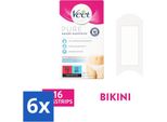 Veet Strisce Depilatorie Per Zona Bikini, Pure Sensitive Skin, 16 Pezzi - Confezione Risparmio - 6 Pezzi
