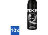 Ax Deodorante Spray Per Il Corpo Nero 150 Ml - Confezione Risparmio - 10 Pezzi