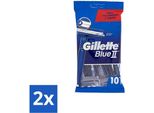 Gillette Blue Ii - Rasoio Usa E Getta - 10 Lame - Confezione Risparmio - 2 Pezzi