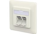 Metz Connect E-DAT C6A Presa Lsa++, 2 Porte, Da Incasso, Bianco Puro