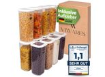 Contenitori Per Alimenti Con Coperchio Ermetico Viware, Set Da 12 Contenitori Per Alimenti Senza Bpa, Contenitori Per Cereali E Farina Da Cucina, Pratici Organizer Da Cucina, Contenitori Per Conservare Gli Alimenti Freschi