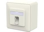 Presa Metz Connect E-DAT C6A Lsa++, 1 Porta, Montaggio Esterno, Bianco Puro