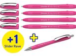 Schneider 50-150265 Aktion: Schneider Kugelschreiber Slider Memo Pink, Schreibfarbe: Blau, 4 St. + Gratis Schneider Kugelschreiber Slider Rave Xb Pink