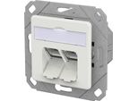 Metz Connect E-DAT C6A Presa Lsa++, 2 Porte, Da Incasso, Bianco Traffico