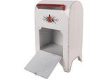 Clayre & Eef Decorazione Natalizia Figura Cassetta Delle Lettere 20X14X30 Cm Metallo Bianco