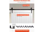 Vevor Porta Scorrevole Per Fienile, 42 X 84 Pollici, Pannello In Mdf Ad Alta Resistenza, Porta Per Fienile Con Kit Di Ferramenta, Superficie In Pvc Impermeabile, Facile Da Installare, Telaio A H, Scorrevole In Modo Fluido E Silenzioso Per Soggiorno, Bagno