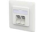 Metz Connect E-DAT C6A Presa Idc, 2 Porte, Montaggio A Incasso, Bianco Traffico