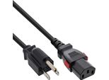 Inline® Cavo Di Rete, Da Spina Di Rete Usa A Spina Iec C13 Bloccabile, 1M