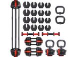 Set Di Manubri Regolabili, 3 In 1, Peso Totale 41 Kg