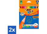 Bic Kids - Matite Colorate - Colori Assortiti - Eco - Evolution - 18 Matite - Confezione Risparmio - 2 Pezzi