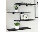 Maison Exclusive - Ripiano 4 Pezzi Nero 60 X 20 X 1,5 Cm Materiale Ligneo