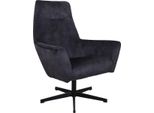Poltrona Happyment Deluxe – Velluto – Antracite – Poltrona Lounge Con Cuscino – Moderna – Per Adulti