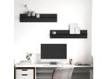 Maison Exclusive - Mensola Da Parete 2 Pezzi Effetto Rovere Nero 80 X 11,5 X 18 Cm