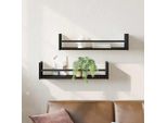 Maison Exclusive - Mensola Da Parete 2 Pezzi Effetto Rovere Nero 60 X 16 X 14 Cm