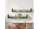 Maison Exclusive - Mensola Da Parete 2 Pezzi Effetto Rovere Nero 80 X 16 X 14 Cm