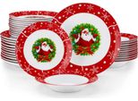 Set Di Piatti Piani Regal – 8 Persone – 36 Pezzi – Ceramica – Rosso – Piatti Piani E Piattini – Servizi Da Tavola