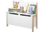 Panca Per Bambini Bolt Edge – Bianco/Marrone – Panca Contenitore Con Seduta – Cassapanca Per Giocattoli – Camera Dei Bambini