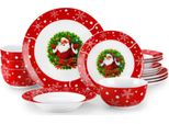 Servizio Da Tavola Kerst – 16 Pezzi – 4 Persone – Ceramica – Piatti Piani E Piatti Da Colazione