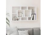 Maison Exclusive - Scaffale A Muro Con 8 Ripiani Bianco Lucido