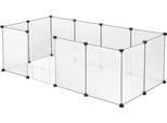 Happyment Recinto Trasparente Per Piccoli Animali – Recinto Regolabile Per Piccoli Animali – Per Interni – Cuccioli Di Cane – Gattini – 142X72X45 Cm
