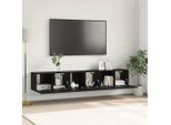 Maison Exclusive - Set Mobile Tv 3 Pezzi Nero 60 X 30 X 30 Cm Materiale Ligneo