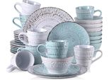Servizio Da Tavola Eminent – 8 Persone – 32 Pezzi – Bianco/Blu – Ceramica – Piatti Piani E Piatti Da Colazione